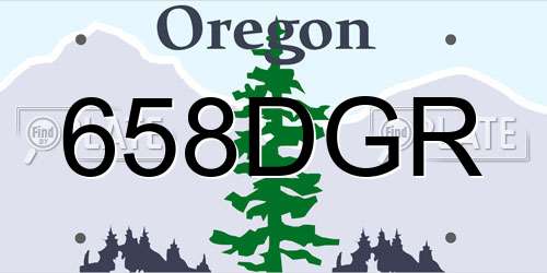 658DGR Oregon License Plate