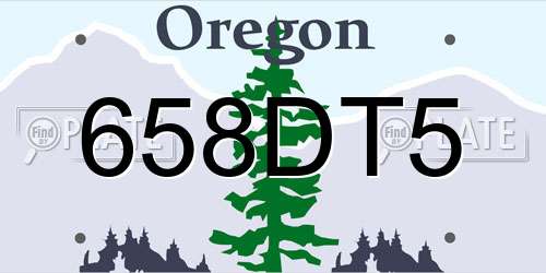 658DT5 Oregon License Plate