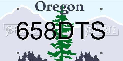 658DTS Oregon License Plate