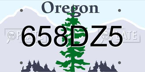 658DZ5 Oregon License Plate