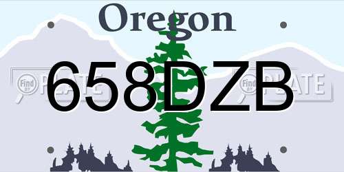658DZB Oregon License Plate