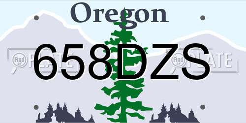 658DZS Oregon License Plate
