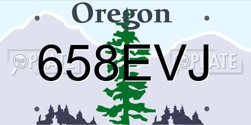 658EVJ Oregon License Plate