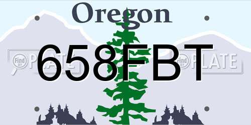 658FBT Oregon License Plate