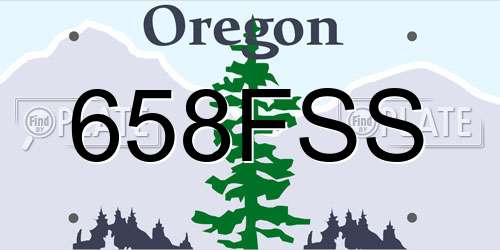 658FSS Oregon License Plate