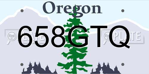 658GTQ Oregon License Plate