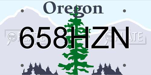 658HZN Oregon License Plate
