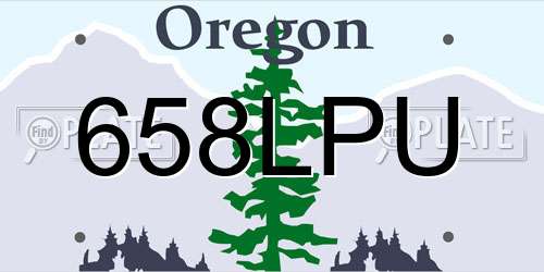 658LPU Oregon License Plate