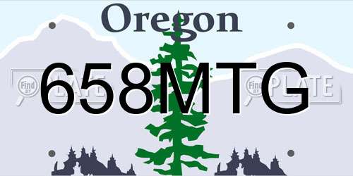 658MTG Oregon License Plate