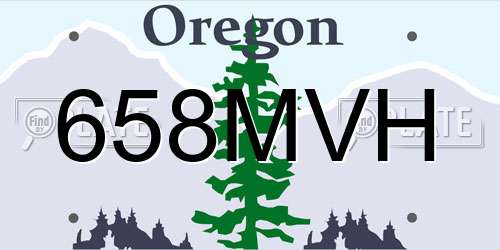 658MVH Oregon License Plate
