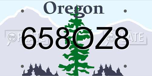 658OZ8 Oregon License Plate