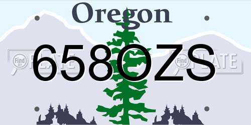 658OZS Oregon License Plate
