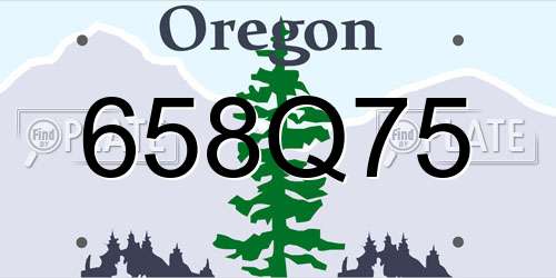 658Q75 Oregon License Plate