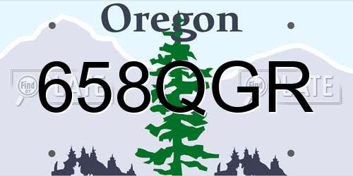658QGR Oregon License Plate