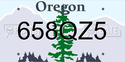 658QZ5 Oregon License Plate