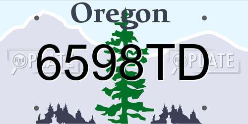 6598TD Oregon License Plate