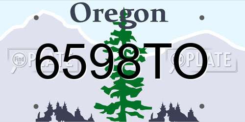 6598TO Oregon License Plate