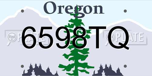 6598TQ Oregon License Plate
