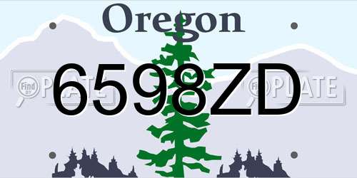 6598ZD Oregon License Plate