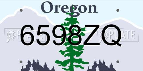 6598ZQ Oregon License Plate