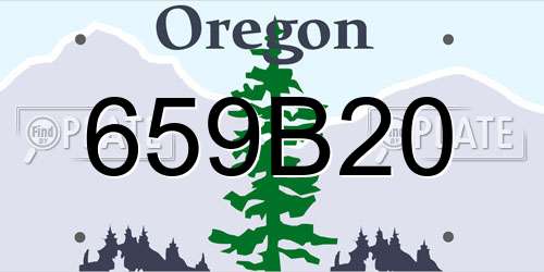 659B20 Oregon License Plate