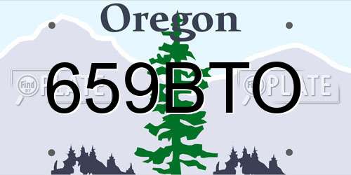 659BTO Oregon License Plate