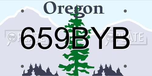 659BYB Oregon License Plate