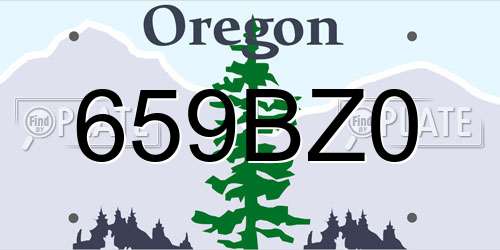 659BZ0 Oregon License Plate