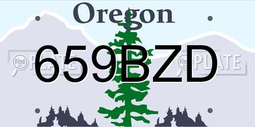 659BZD Oregon License Plate