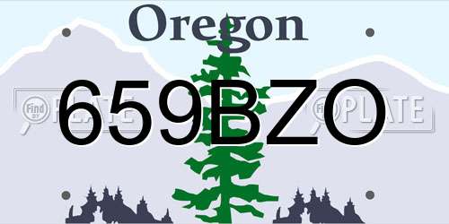 659BZO Oregon License Plate