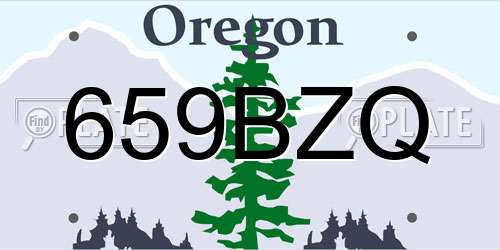 659BZQ Oregon License Plate