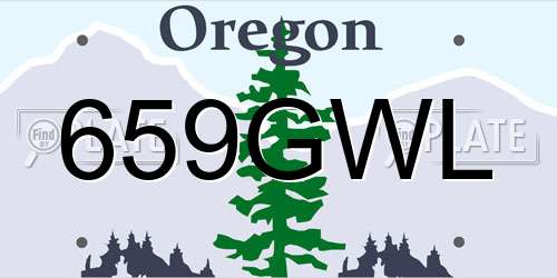 659GWL Oregon License Plate