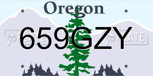 659GZY Oregon License Plate