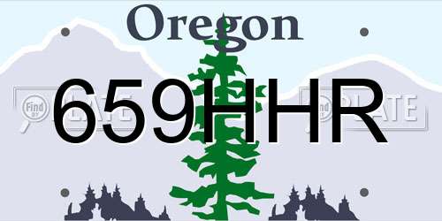 659HHR Oregon License Plate