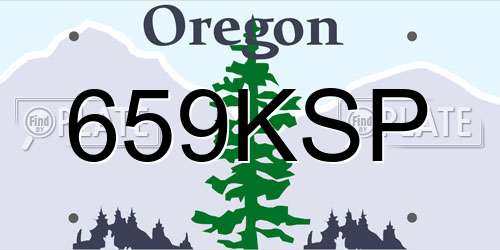659KSP Oregon License Plate