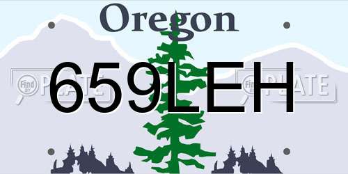 659LEH Oregon License Plate