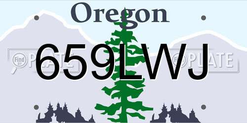 659LWJ Oregon License Plate