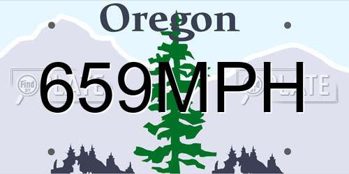 659MPH Oregon License Plate