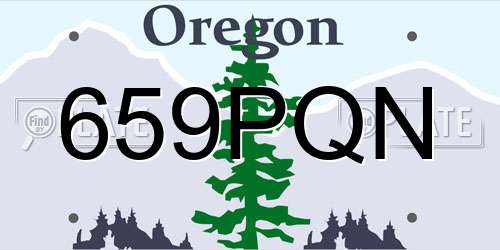 659PQN Oregon License Plate