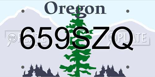 659SZQ Oregon License Plate