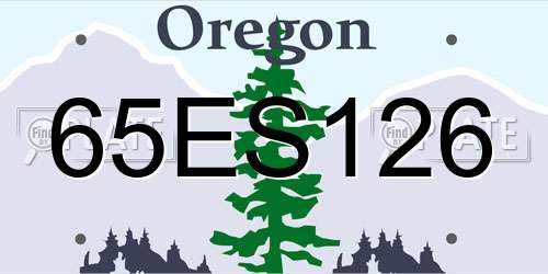 65ES126 Oregon License Plate