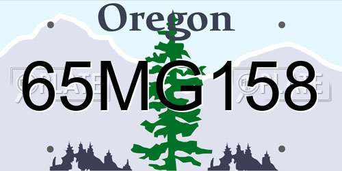 65MG158 Oregon License Plate