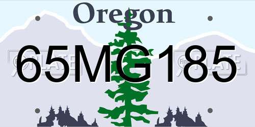 65MG185 Oregon License Plate