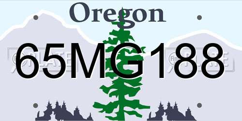 65MG188 Oregon License Plate