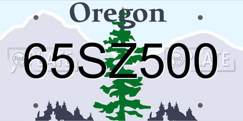65SZ500 Oregon License Plate