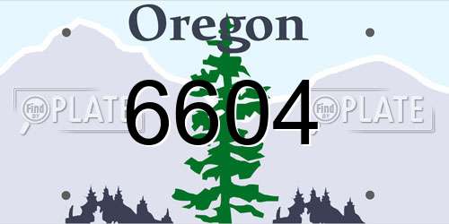 6604 Oregon License Plate