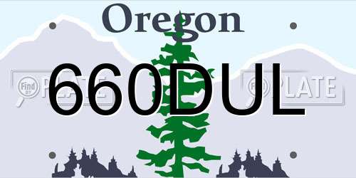 660DUL Oregon License Plate
