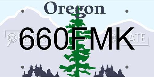660FMK Oregon License Plate