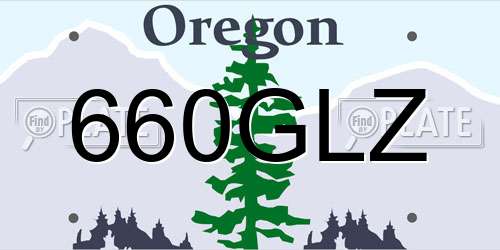 660GLZ Oregon License Plate