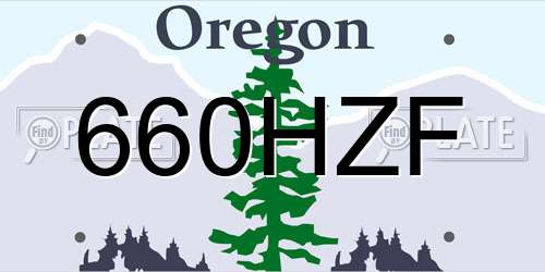 660HZF Oregon License Plate